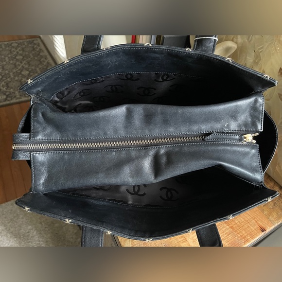 CHANEL Wild Stitch Calfskin Leather Tote Bag Handbag - Picture 6 of 12